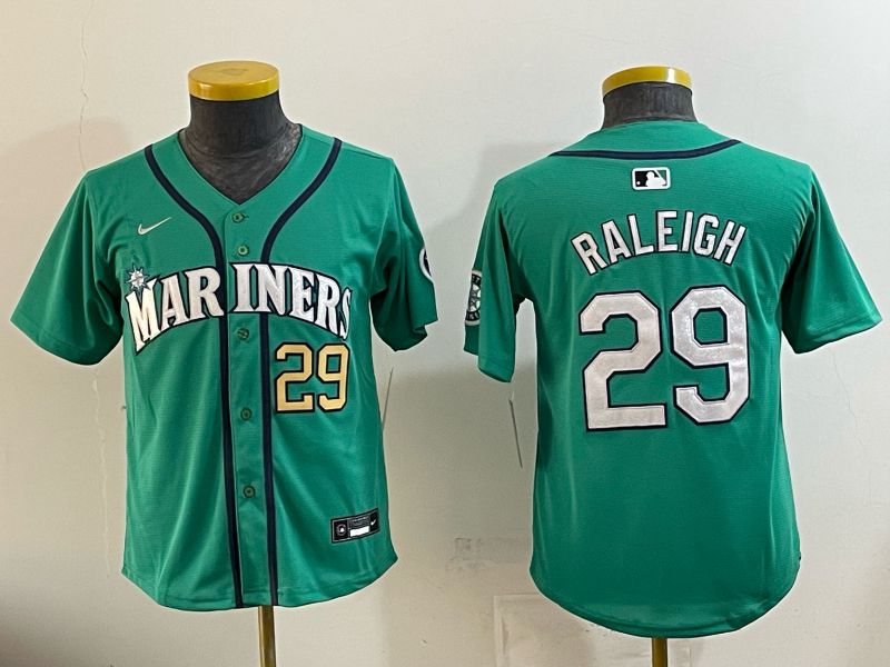 Youth Seattle Mariners #29 Raleigh Green Game 2026 Nike MLB Jersey style 05